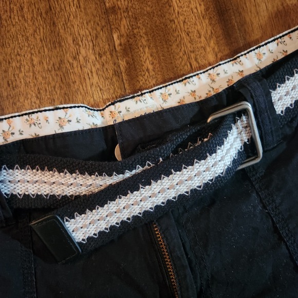 Suko Jeans Black Cargo Shorts with Belt Women's 16W Utility Pockets - Picture 2 of 7